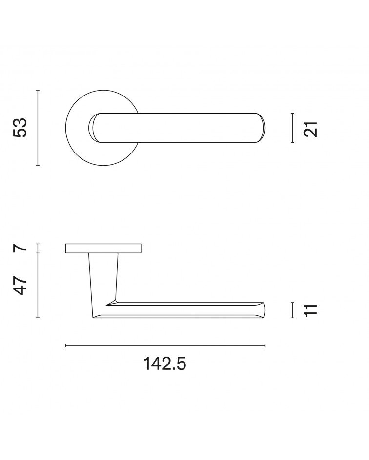 FRAGOLA door handle with dimensions