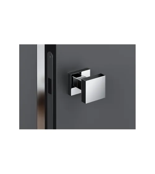 AEGIS square brushed chrome door knob - designer handle