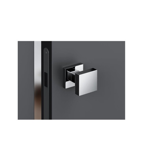 AEGIS square brushed chrome door knob - designer handle