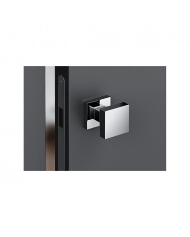 Brushed chrome AEGIS square door knob - designer handle