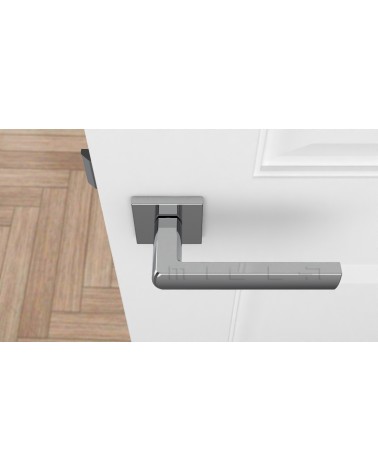 HOSTA door handle design ironmongery colour 2 top view mounted on a door