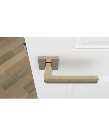 HOSTA door handle design ironmongery colour 3 top view mounted on a door