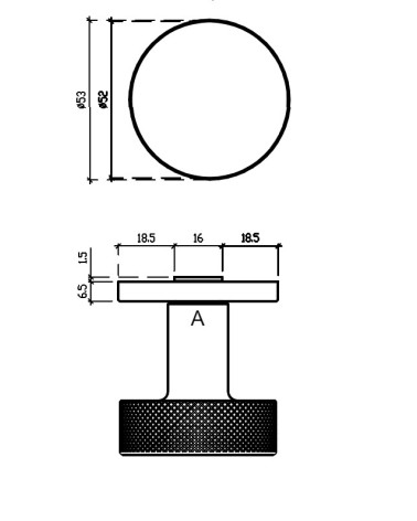 TUJA door knob with dimensions