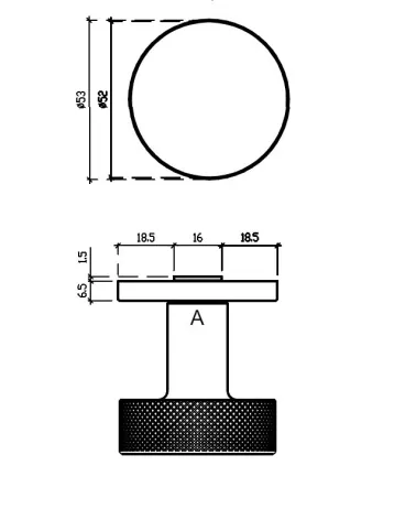 TUJA door knob with dimensions