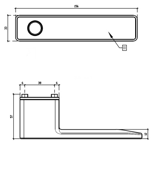 MAHONIA modern electronic door handle designer handle for right-handed held by a hand