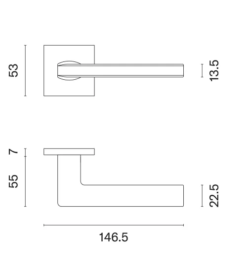 PYROLA white door handle set with white Bedroom Key lock on white background