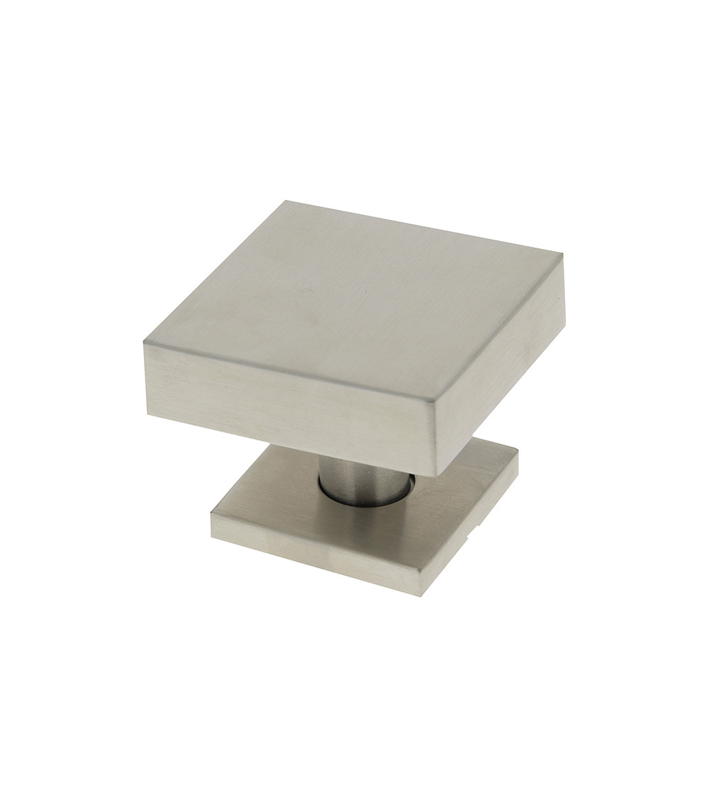 70x70mm Square Door Knob Stainless Steel Centre with 52mm Rose