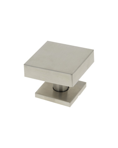 70x70mm Square Door Knob Stainless Steel Centre with 52mm Rose