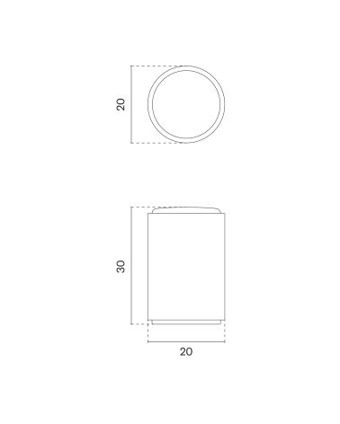 Furniture knob AS 1060 with dimensions