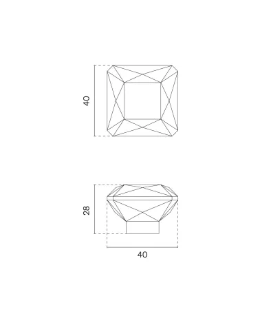 Furniture knob 1065-S with dimensions