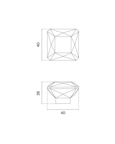 Furniture knob 1065-S with dimensions