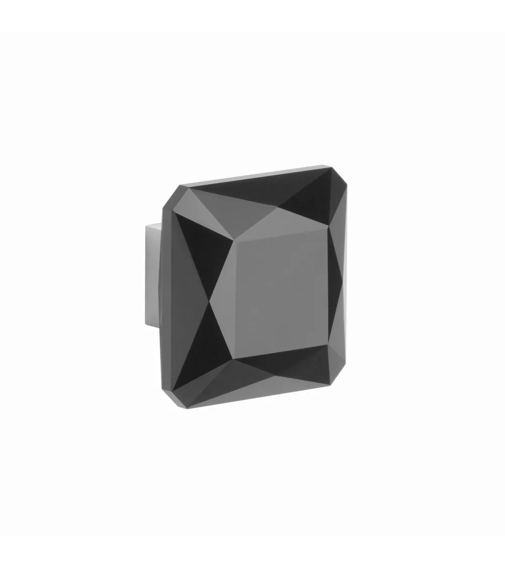 Polished chrome/black crystal furniture knob 1065-S designer handle