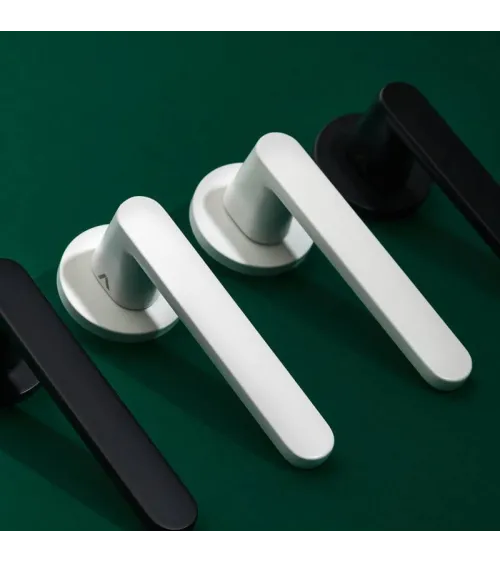 Nesh white door handle designer ironmongery