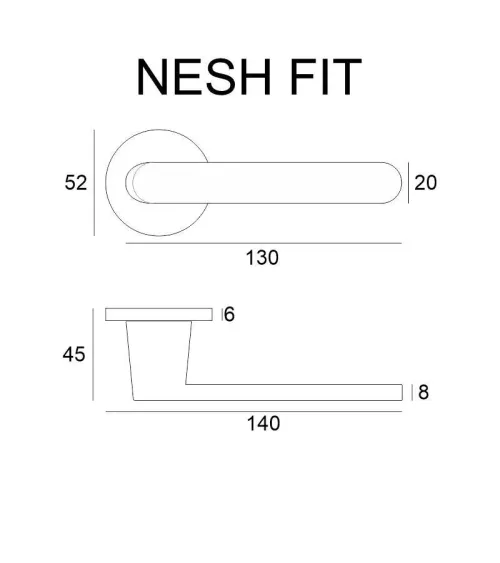 Nesh white door handle designer ironmongery