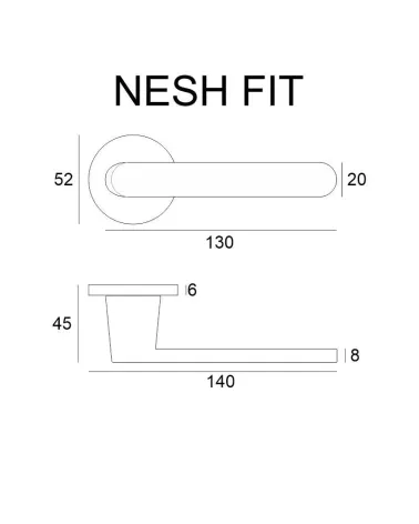 Nesh door handle with legend