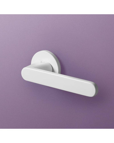 Nesh classic door handle designer ironmongery front view mounted on a plate