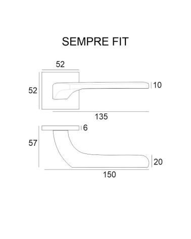 Contemporary Door Handle with a Refined Style - SEMPRE Model