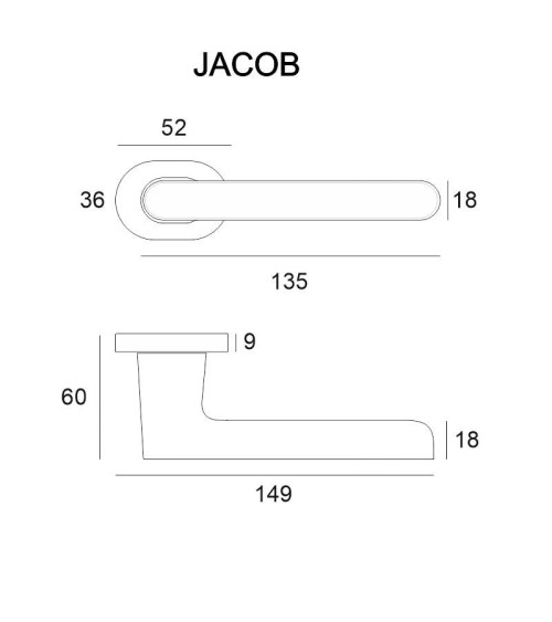JACOB black door handle design handle