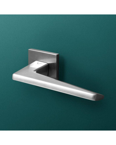 LIMA FIT satin chrome door handles designer handle mounted on a door