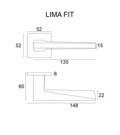 LIMA FIT satin chrome door handle design hardware