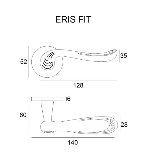 ERIS zamak door handle designer hardware