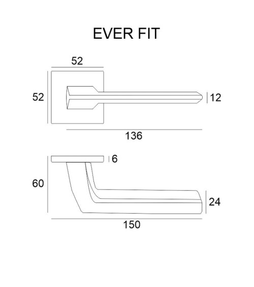 EVER black door handle design handle