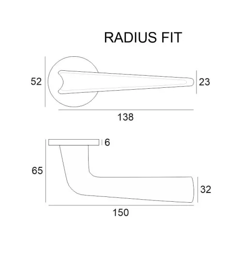 RADIUS polished chrome door handles designer handle