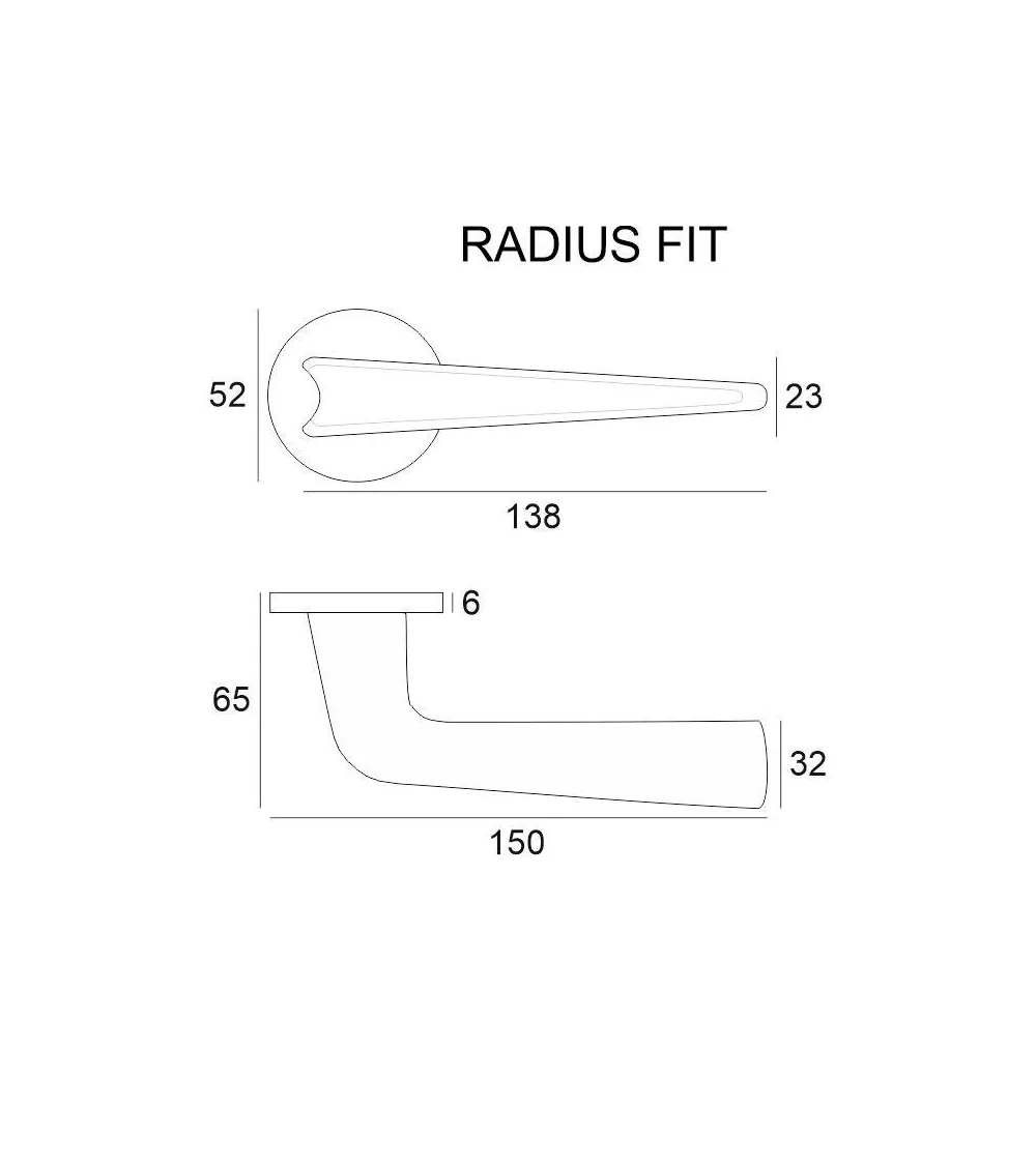 RADIUS zamak door handles