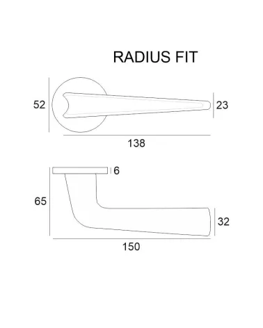 Satin chrome door handles RADIUS