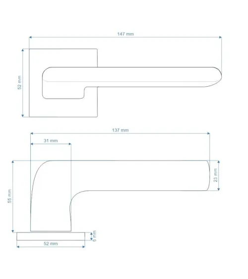 Satin chrome DIVO door handle designer ironmongery