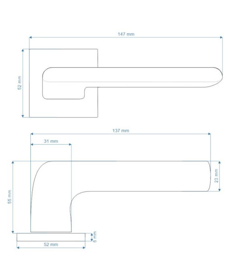 DIVO polished chrome door handles