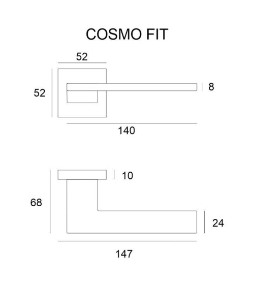 COSMO satin chrome door handle VS designer ironmongery