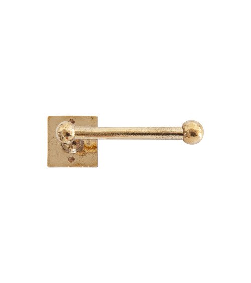 Toilet paper holder in polished raw bronze finish