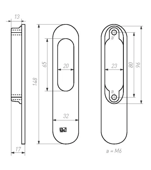 Recessed door handles for sliding door in polished raw bronze Dauby Pure