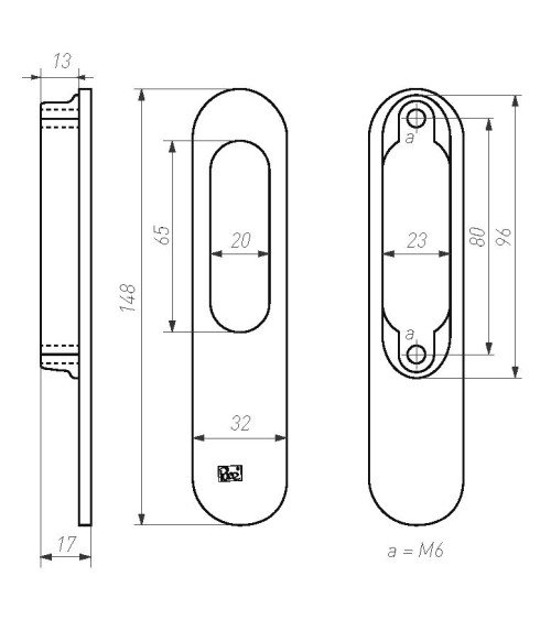 Recessed door handles for sliding door in polished raw bronze Dauby Pure