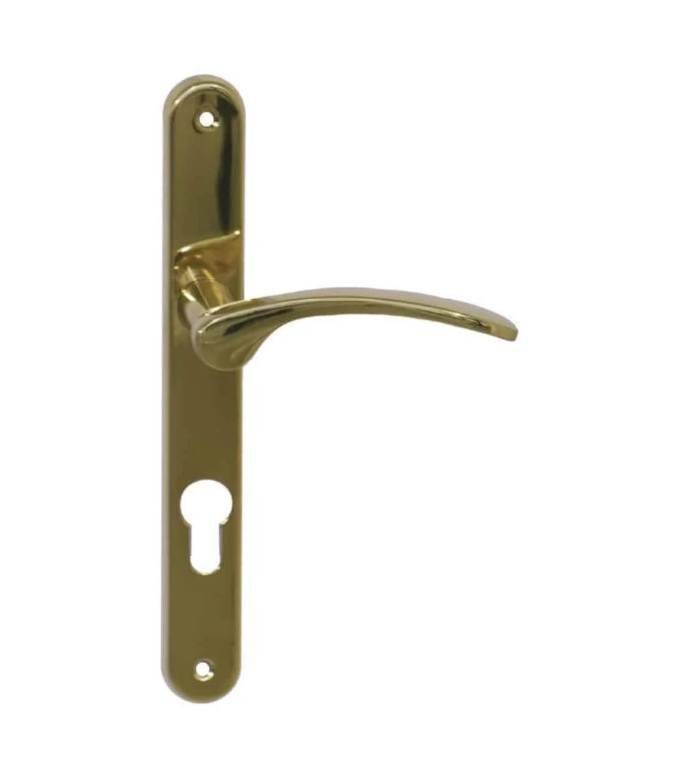 Roma door handle varnished polished brass
