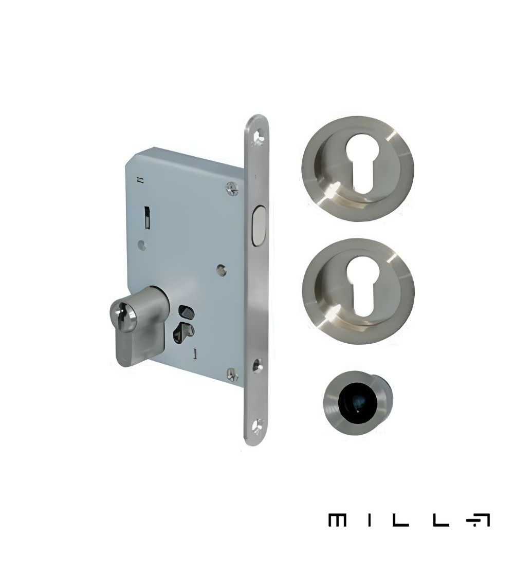 Sliding door handle with cylinder stainless steel designer handle