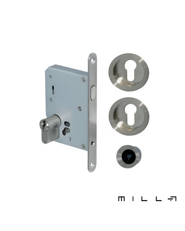 Sliding door handle with cylinder stainless steel designer handle
