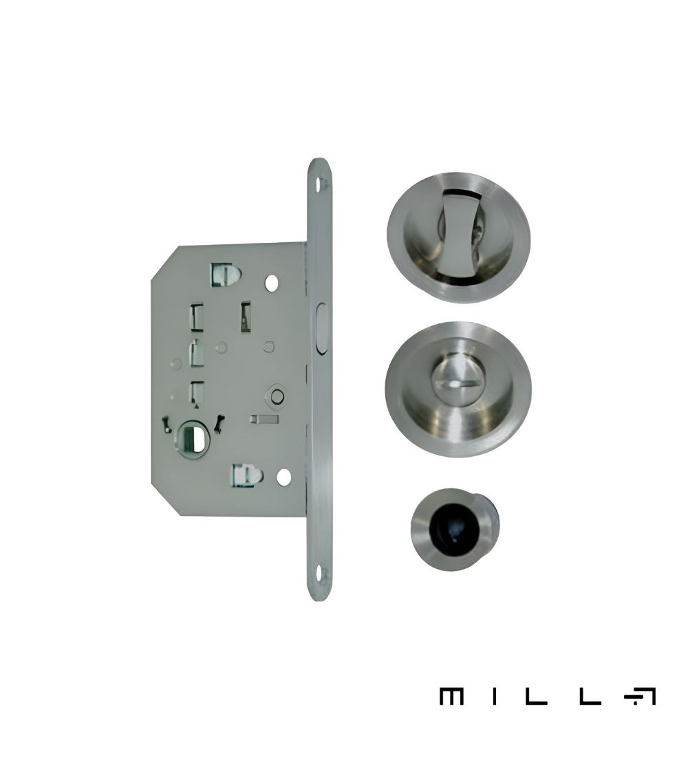 Sliding door handle with privacy lock stainless steel designer handle