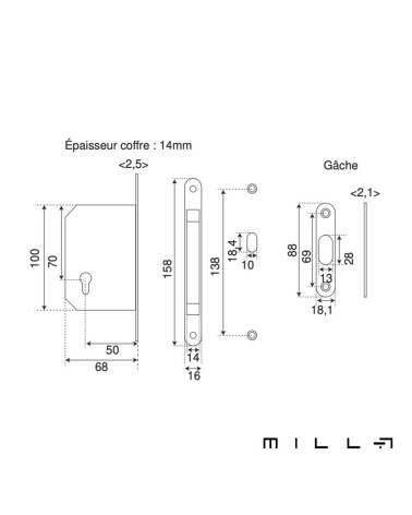 Sliding door kit with key lock I stainless steel round