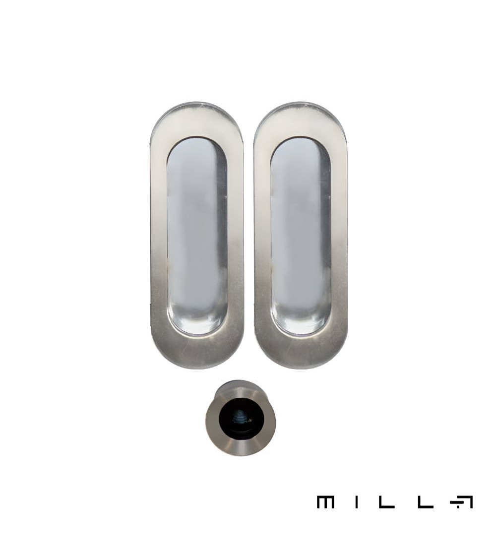 flush pull kit with privacy lock stainless steel designer hardware
