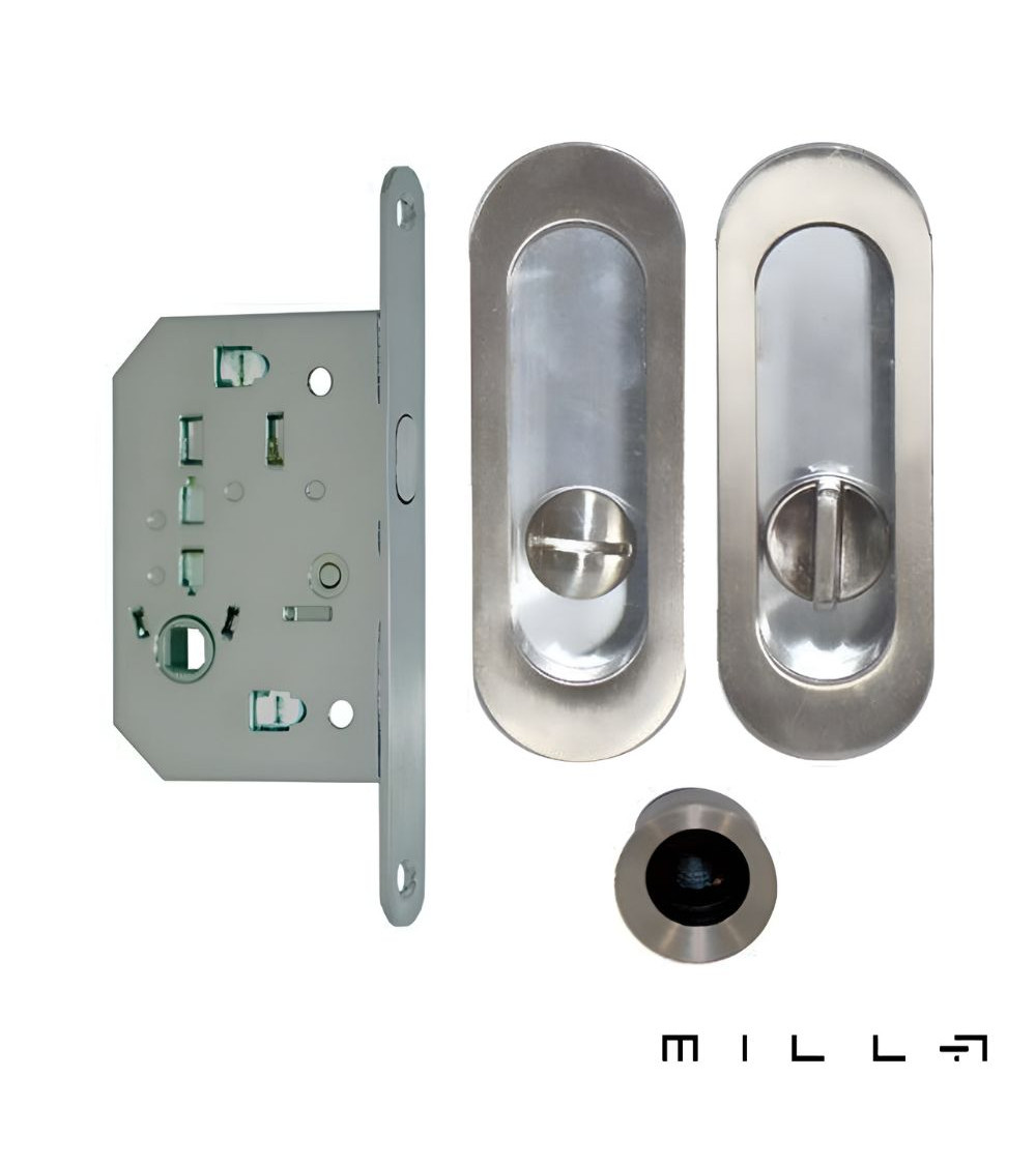 Flush pull kit with latch stainless steel designer hardware