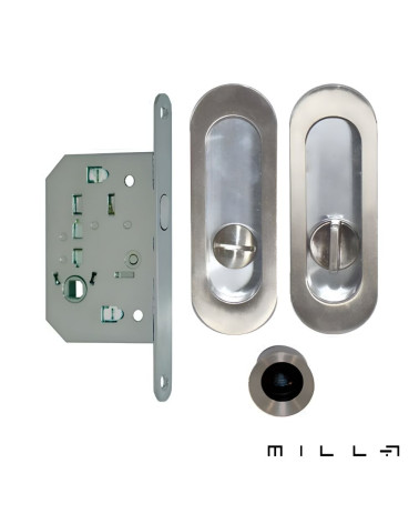 Flush pull kit with latch stainless steel designer hardware