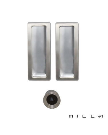 Flush pull kit with latch stainless steel designer handle