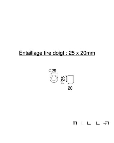 Flush pull kit with latch stainless steel with dimensions finger pull