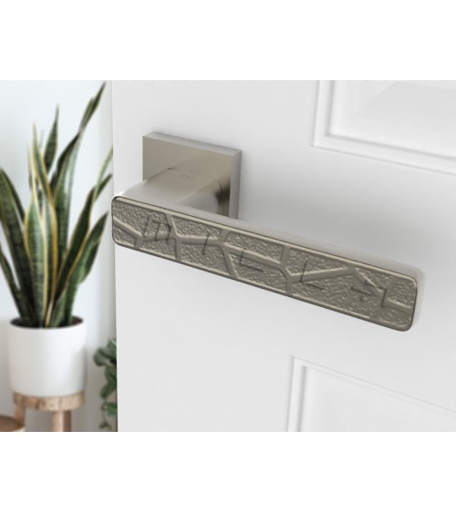 Volare satin nickel door handle designer handle