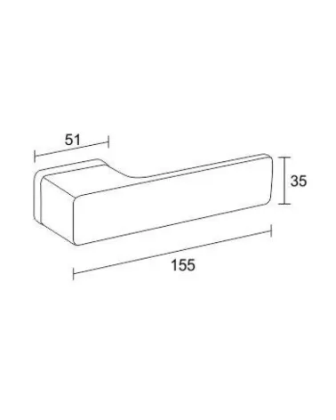 Zamak Cube door handle with dimensions