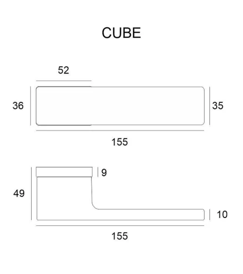 Zamak Cube door handle designer handle
