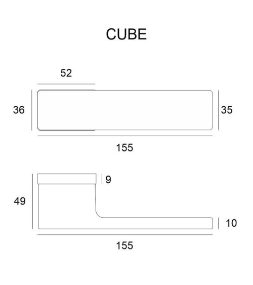 Zamak Cube door handle designer handle