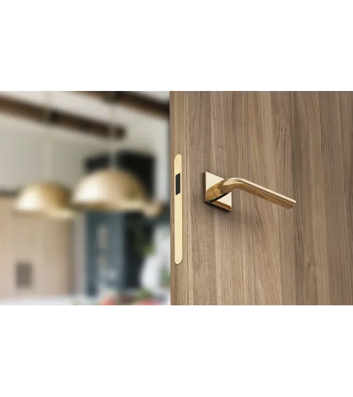 Scandi slim square plate door handle designer ironmongery